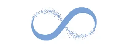 Simbolo dell'infinito formato da un flusso d'acqua